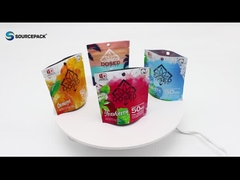 Las bolsas de embalaje de cannabis con cremallera a prueba de olor de plástico personalizado Mylar Marihuana Weed Stand Up Pocket