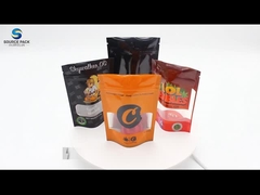 3.5g Cannabis de plástico Stand Up Bag Ziplock Weed Mylar Bags para el embalaje de marihuana con ventana